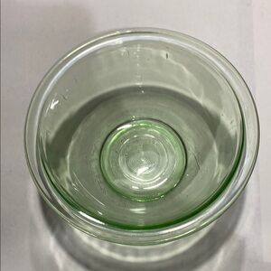 Pyrex 322 1 liter bowl green clear glass gently used vintage retro MADE IN USA